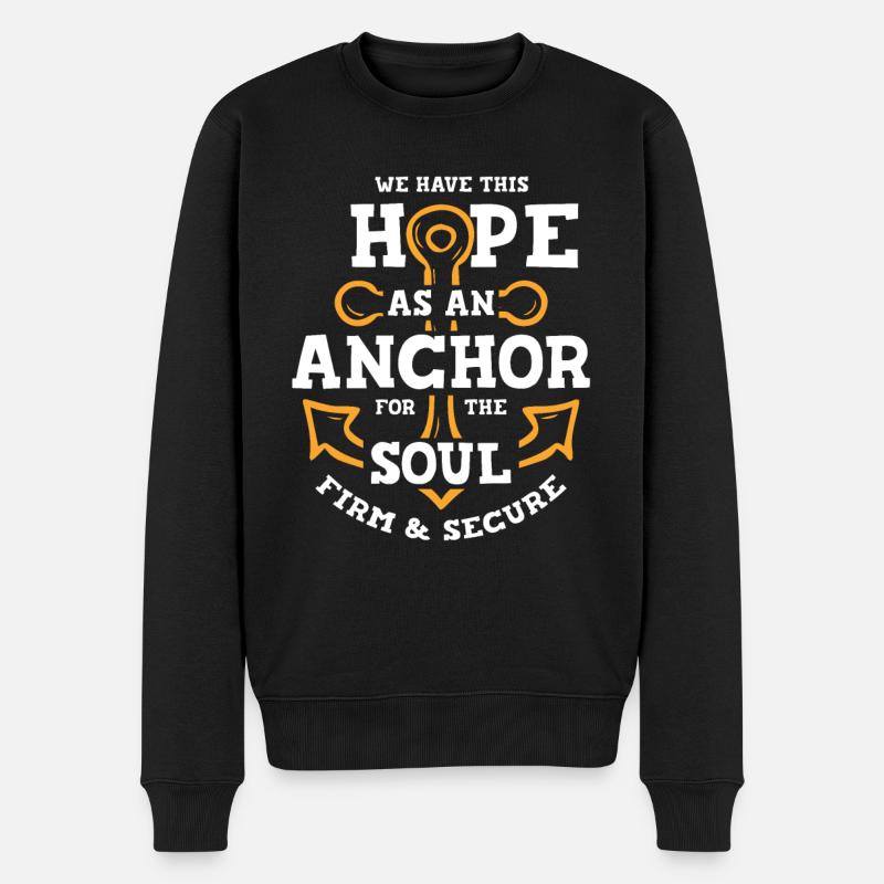 Hoffnung Bibel - Männer Premium Bio Pullover - Schwarz