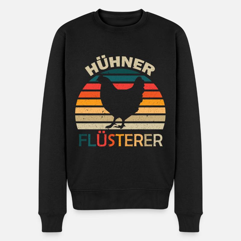 Hühner Geschenk Hühnerflüsterer - Männer Premium Bio Pullover - Schwarz