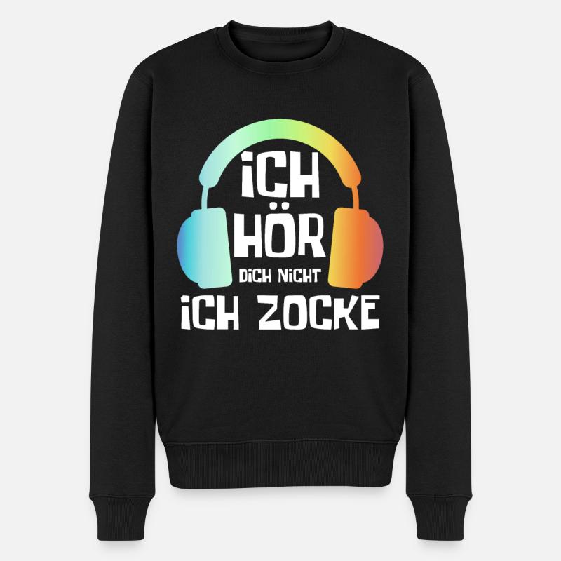 Gaming Zocken Zocker - Männer Premium Bio Pullover - Schwarz