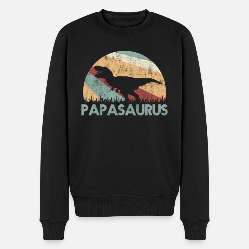 Father's Day Dad Dad Dad Papasaurus Gift Idea - Men's Premium Organic Jumper - black