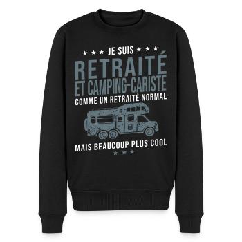camping car retraité cadeau humour camping-car - Pull Premium bio Homme - noir - Devant - Nico (187cm)