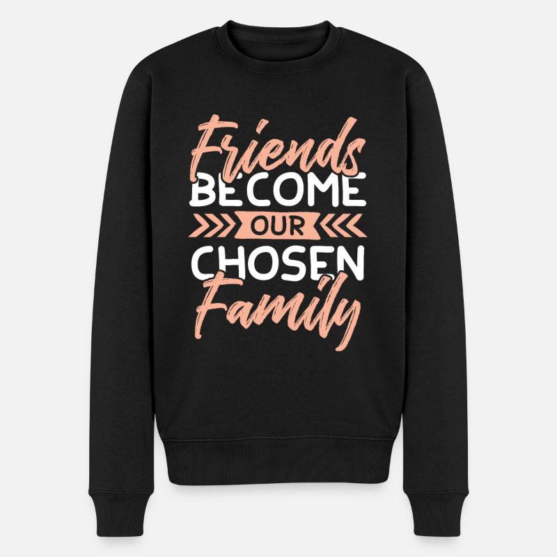 freunde familie - Männer Premium Bio Pullover - Schwarz