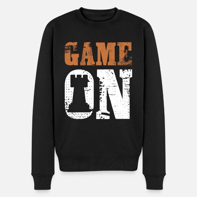 Spiel Schach Spieler - Männer Premium Bio Pullover - Schwarz
