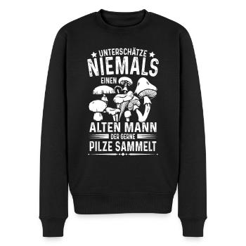 Pilze Pilzsammler Pilzsucher Pilz Sammler Vintage - Männer Premium Bio Pullover - Schwarz - Vorne - Nico (187cm)
