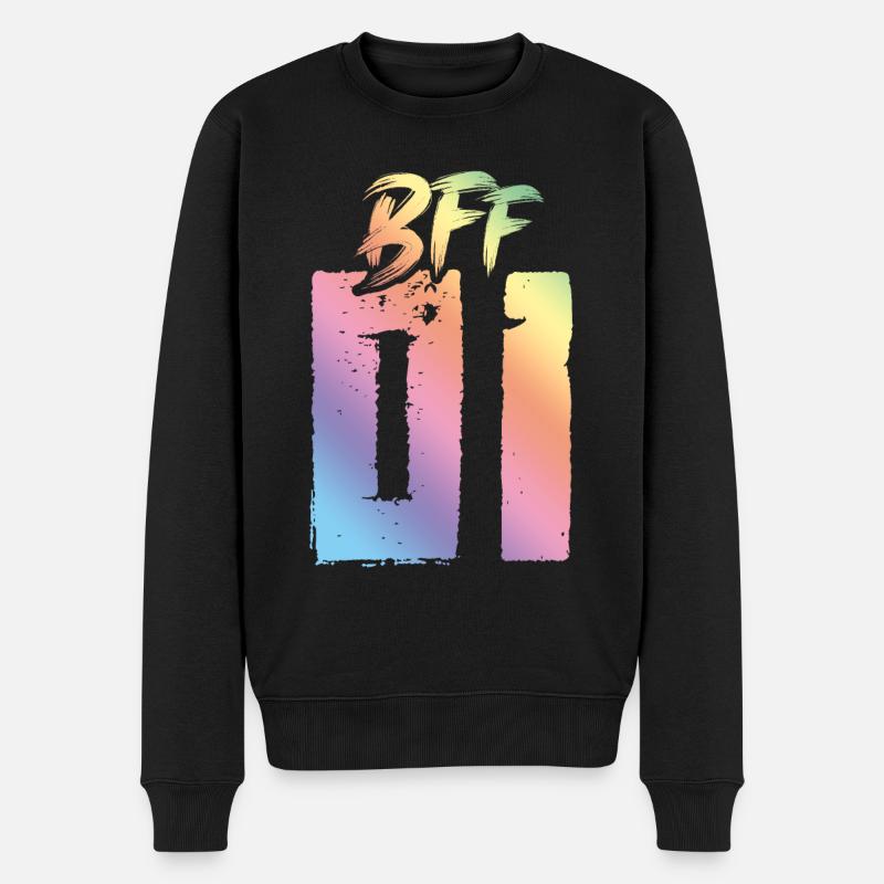 Bff 01 Beste Freunde - Männer Premium Bio Pullover - Schwarz
