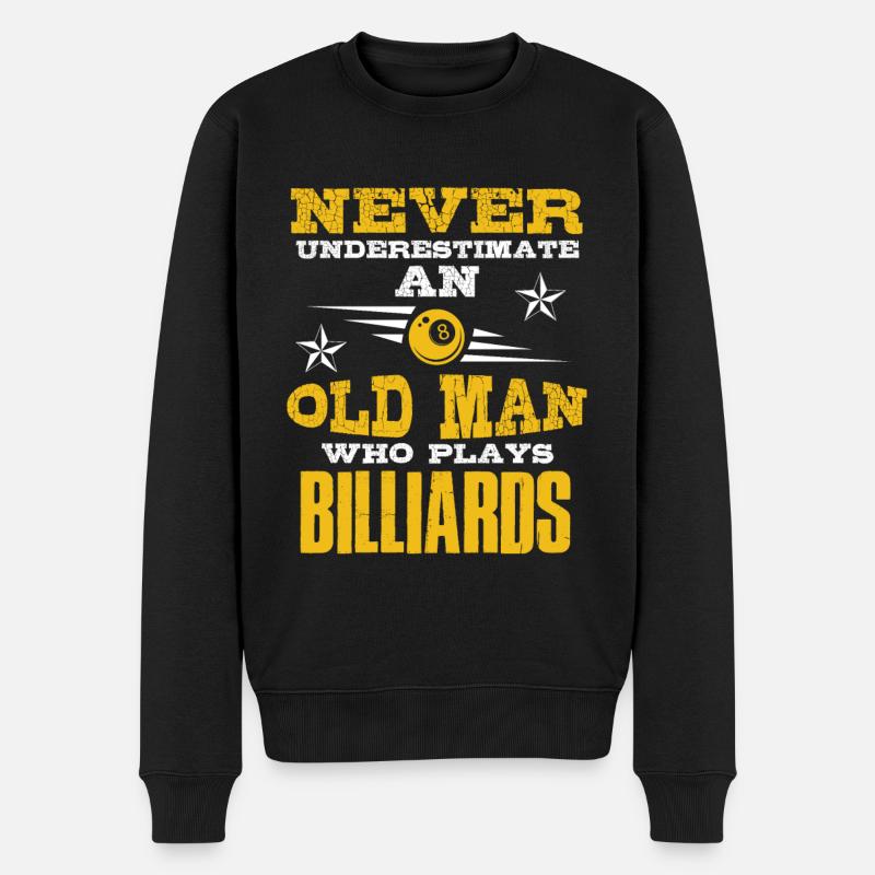 alter mann billard - Männer Premium Bio Pullover - Schwarz