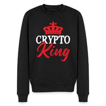 bitcoin crypto king - Men's Premium Organic Jumper - black - Front - Nico (187cm)