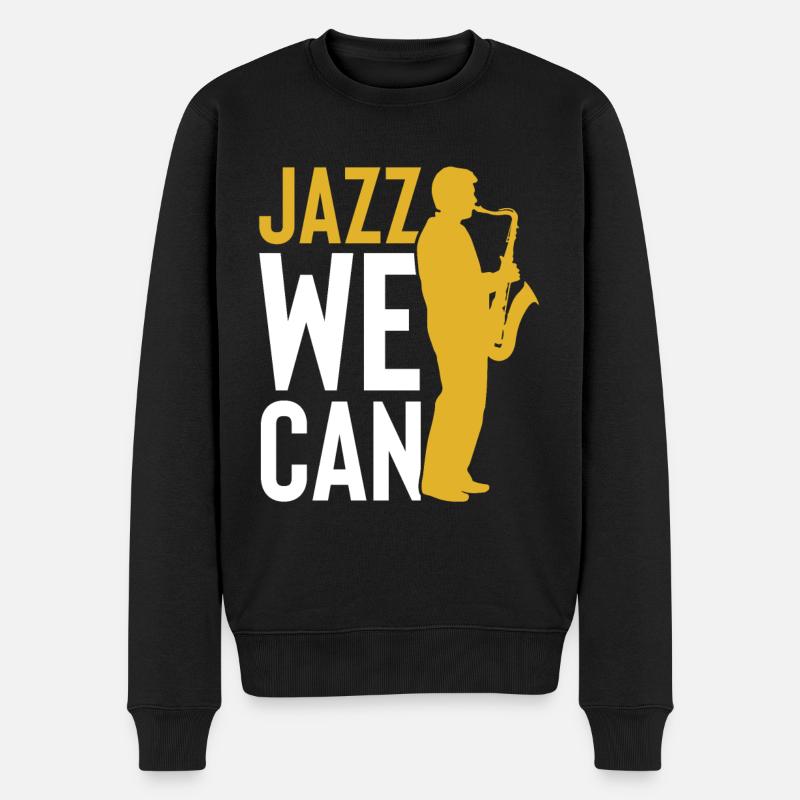 jazz we can - Männer Premium Bio Pullover - Schwarz