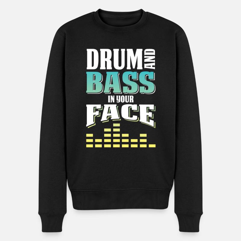 drum and bass spruch - Männer Premium Bio Pullover - Schwarz