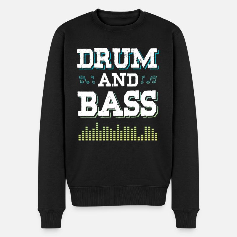 drum and bass spruch - Männer Premium Bio Pullover - Schwarz