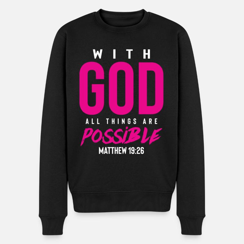 Tout est possible avec Dieu - Pull Premium bio Homme - noir