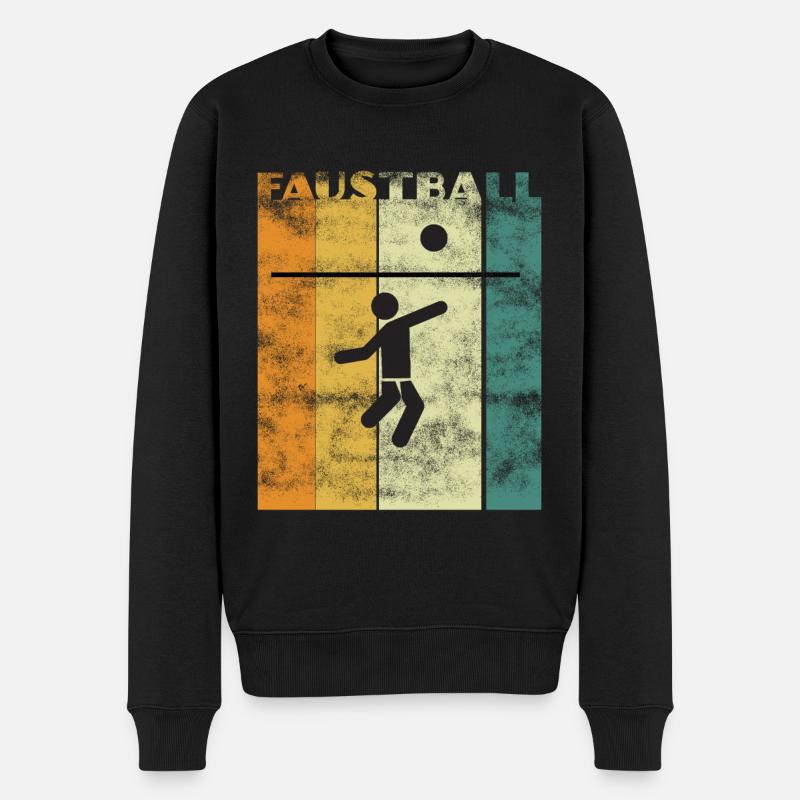 Faustball Retro Vintage - Männer Premium Bio Pullover - Schwarz