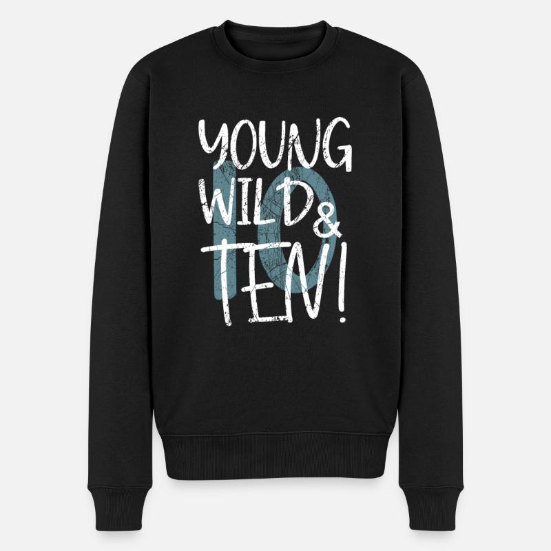 10.Anniversaire young wild & nine - Pull Premium bio Homme - noir