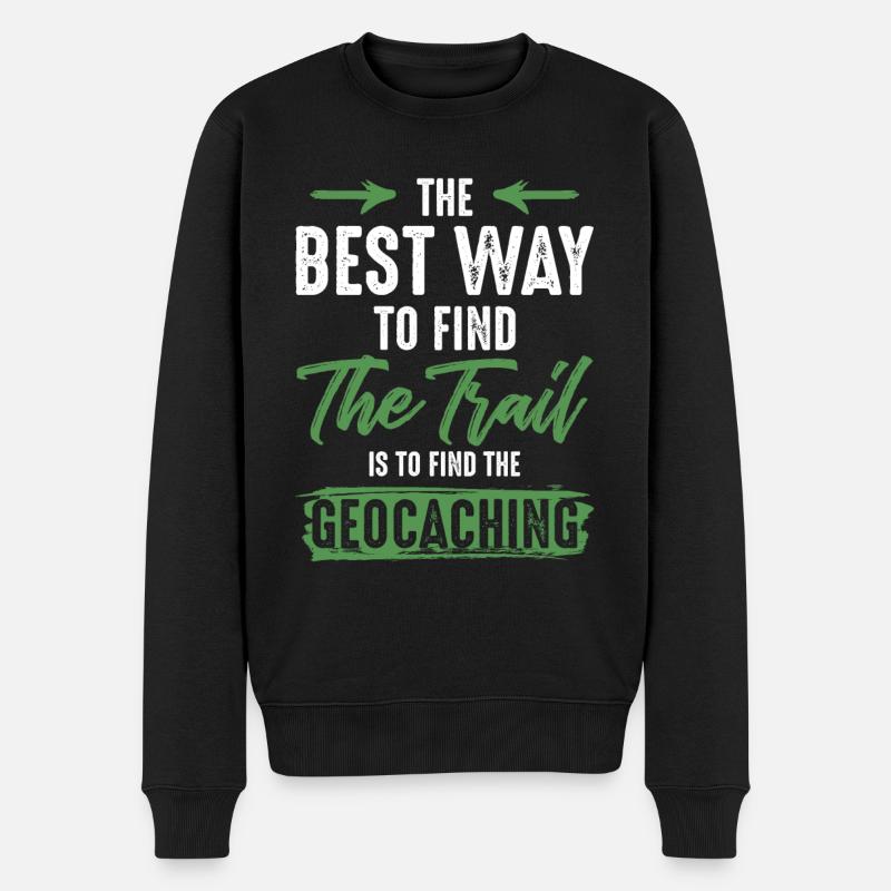 weg folgen geocaching - Männer Premium Bio Pullover - Schwarz