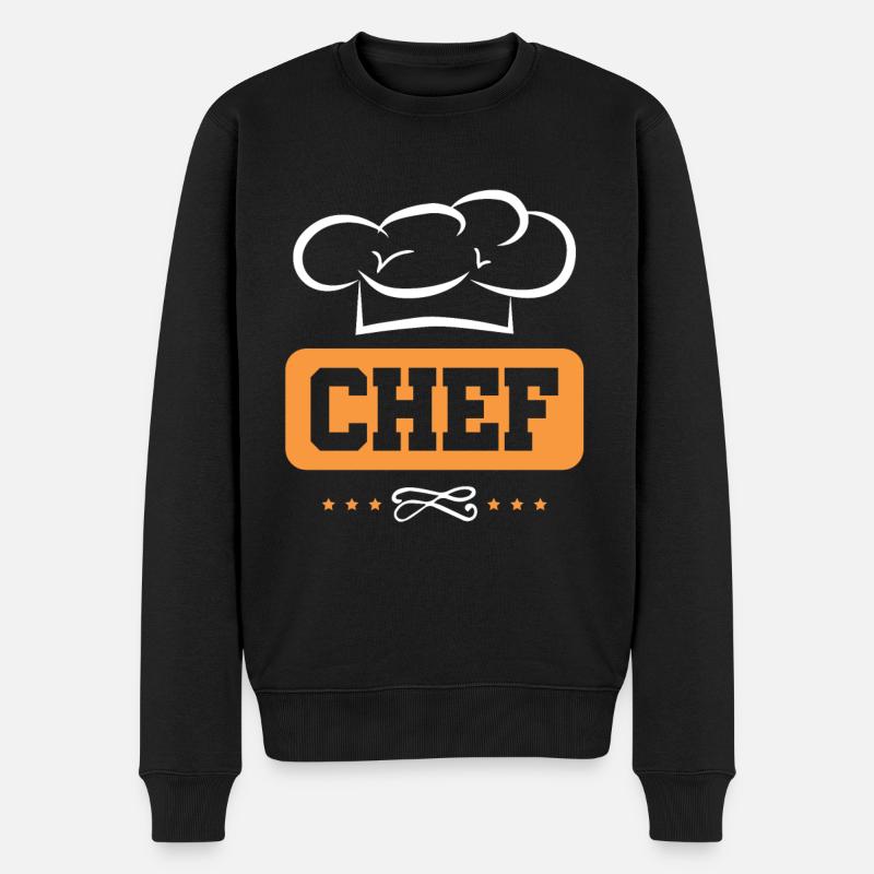 chef koch - Männer Premium Bio Pullover - Schwarz