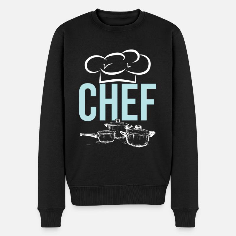 chef cuisiner - Pull Premium bio Homme - noir