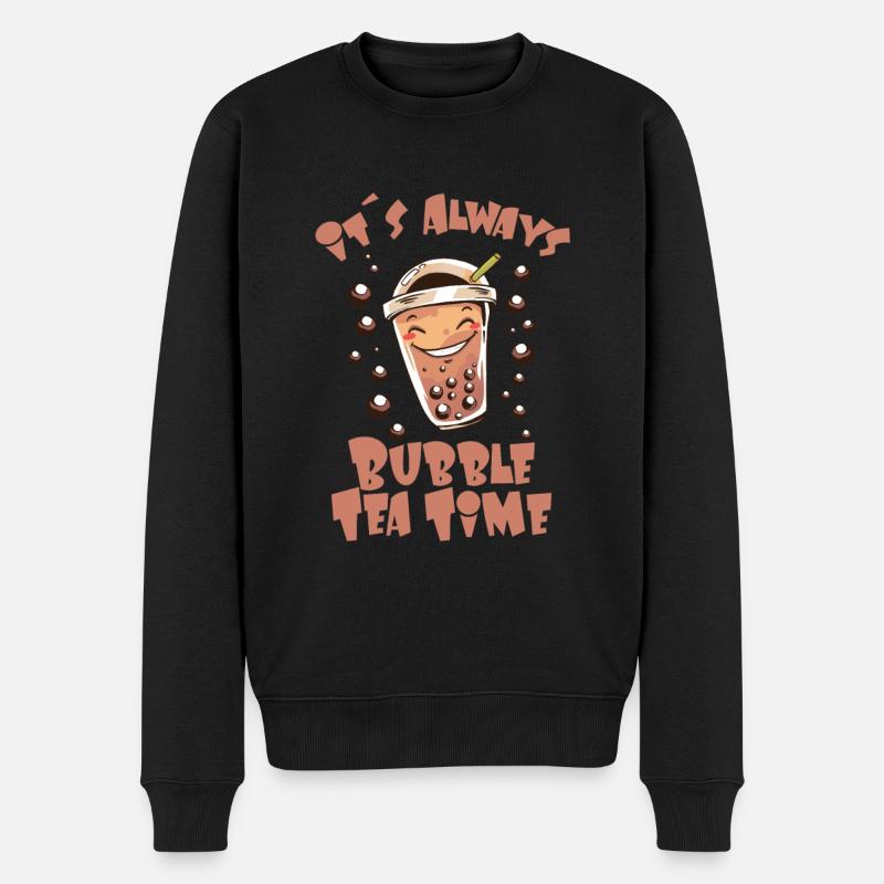 Its Always Bubble Tea Time - Männer Premium Bio Pullover - Schwarz