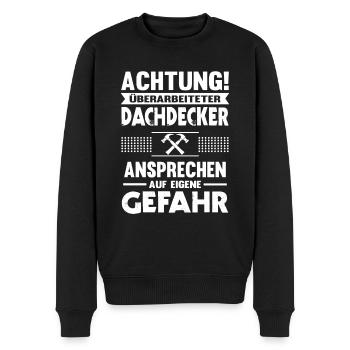 Dachdecker Überarbeitet Handwerker Dachdecken - Männer Premium Bio Pullover - Schwarz - Vorne - Nico (187cm)