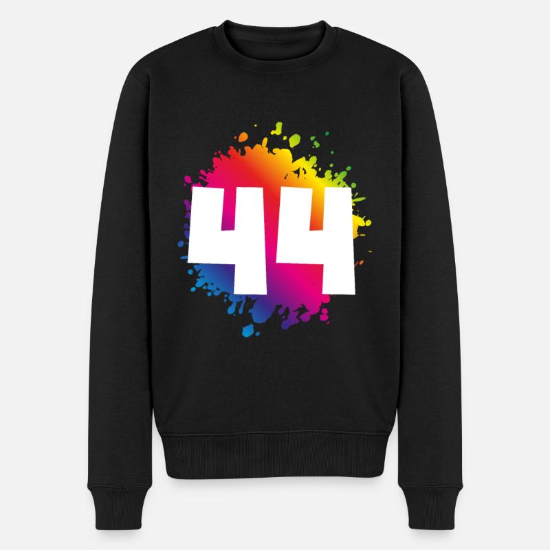 44 Zahl Klecks - Männer Premium Bio Pullover - Schwarz