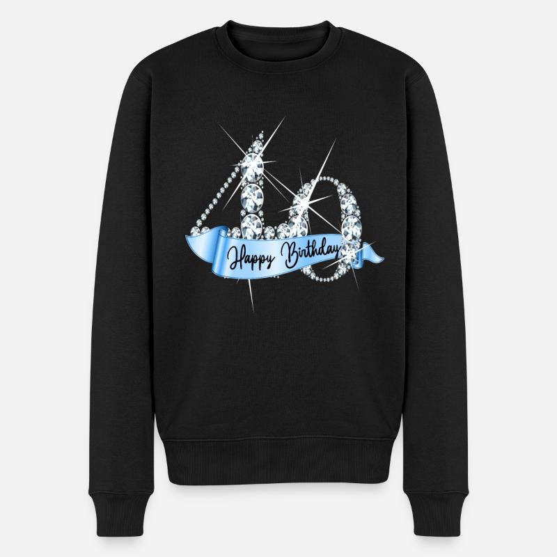 Joyeux anniversaire 40e anniversaire Cadeau Diamants - Pull Premium bio Homme - noir