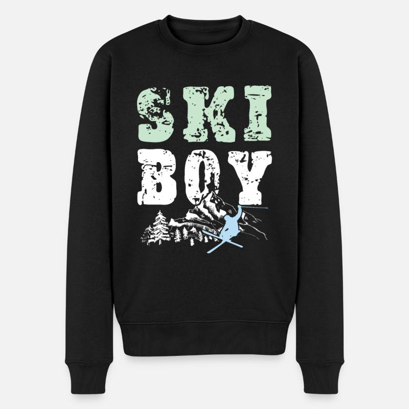 Ski Boy - Männer Premium Bio Pullover - Schwarz