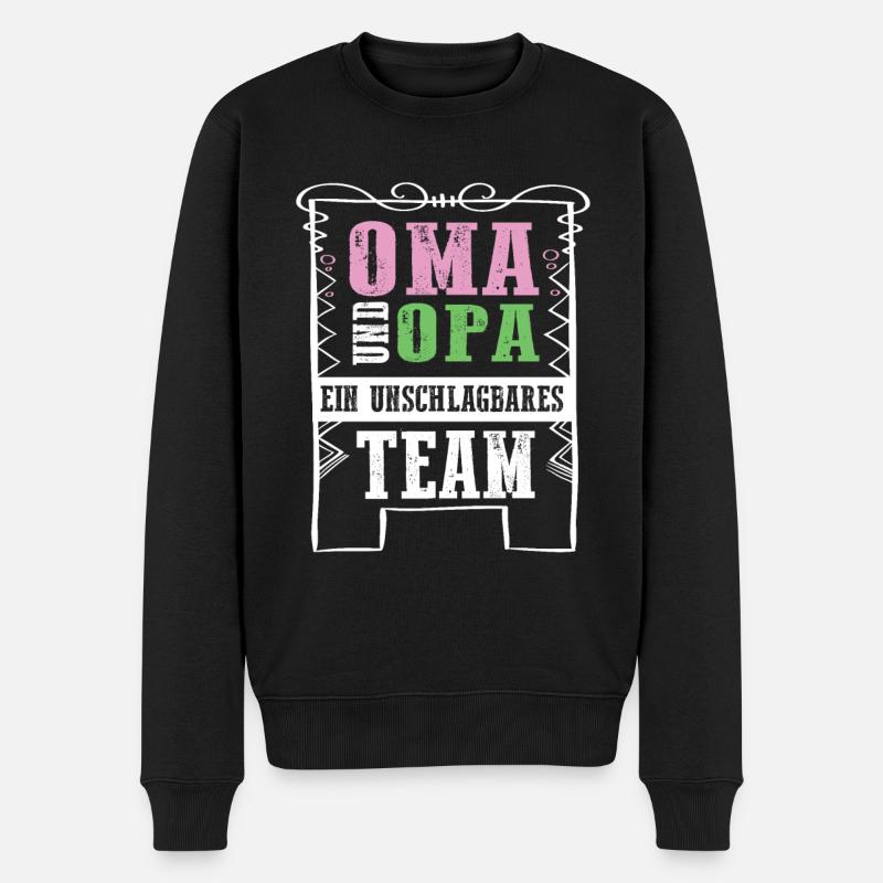 oma und opa team - Männer Premium Bio Pullover - Schwarz