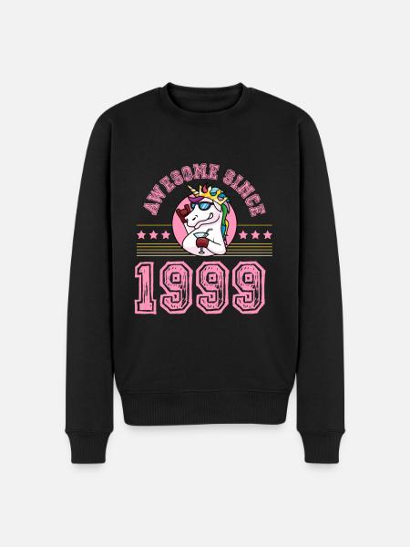 1999 Awesome Einhorn - Männer Premium Bio Pullover - Schwarz