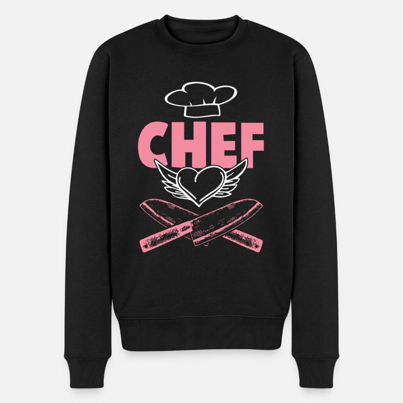 chef koch - Männer Premium Bio Pullover - Schwarz