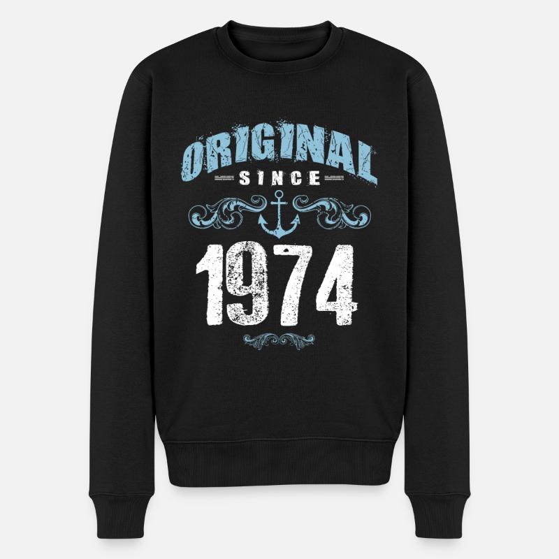 1974 original since - Männer Premium Bio Pullover - Schwarz