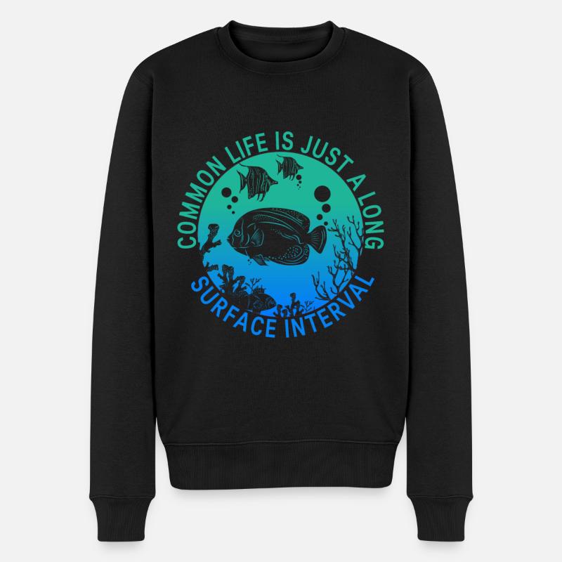 Korallenriff Taucher Design, Tauchen - Männer Premium Bio Pullover - Schwarz