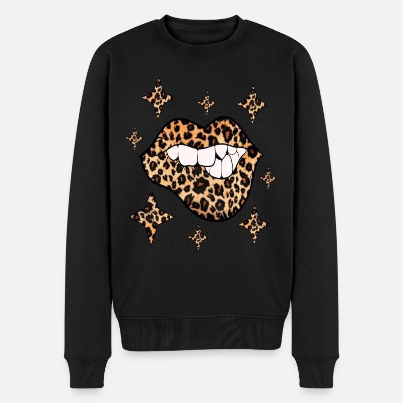 Leopard Lips Sexy Kiss Bouche - Pull Premium bio Homme - noir