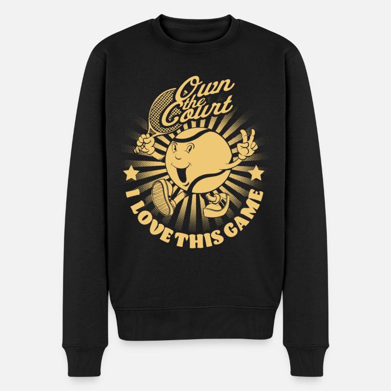 Dessin animé de tennis - Pull Premium bio Homme - noir