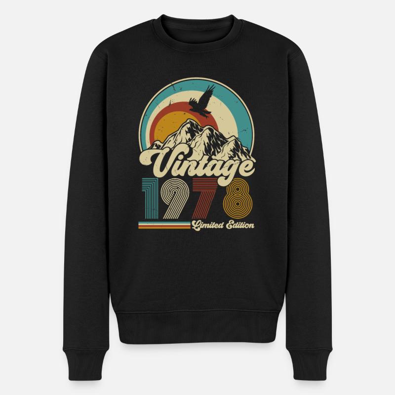1978 Jahrgang Geburtstag Retro Vintage Geschenk - Männer Premium Bio Pullover - Schwarz