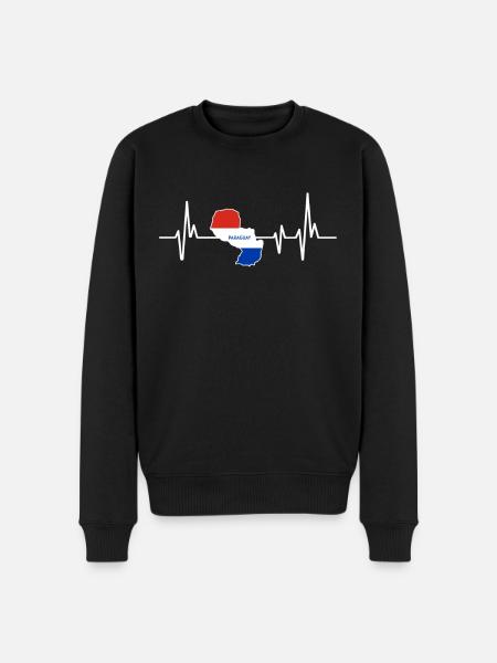 Heartbeat Design Paraguayan Flag Paraguay - Men's Premium Organic Jumper - black