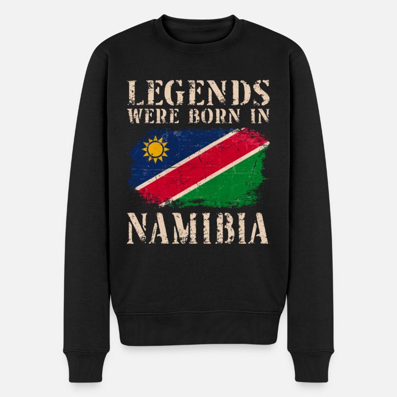 Vintage Design Namibische Flagge Namibia - Männer Premium Bio Pullover - Schwarz