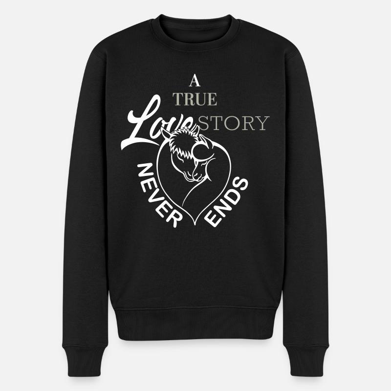 Histoire d’amour alpaga Lama - Pull Premium bio Homme - noir
