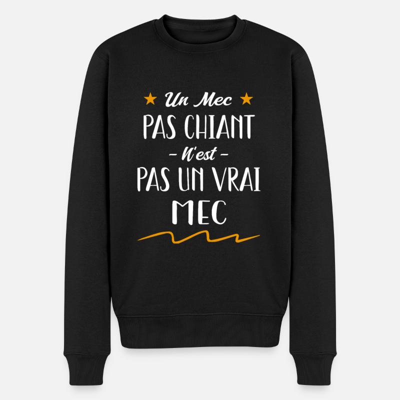 un mec pas chiant n'est pas un vrai mec - Pull Premium bio Homme - noir