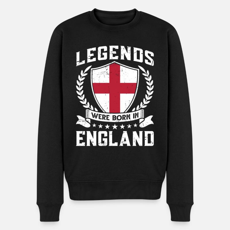 Vintage Design English Flag England - Männer Premium Bio Pullover - Schwarz