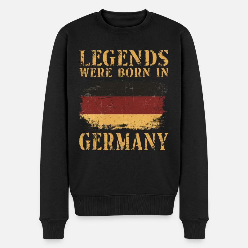 Vintage Design Deutsche Flagge Deutschland - Männer Premium Bio Pullover - Schwarz