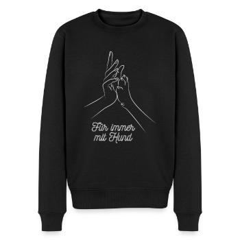 Für immer Hund hand pfote geschenk idee spruch - Männer Premium Bio Pullover - Schwarz - Vorne - Nico (187cm)