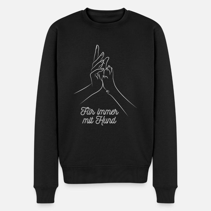 Für immer Hund hand pfote geschenk idee spruch - Männer Premium Bio Pullover - Schwarz