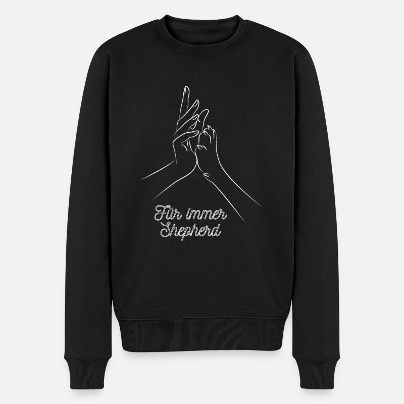 Für immer shepherd hund pfote geschenk idee spruch - Männer Premium Bio Pullover - Schwarz