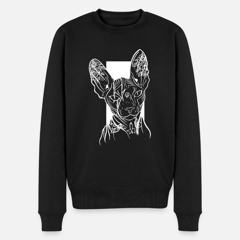 Sphinx Katzenliebhaber Haarlose Katze Rasse - Männer Premium Bio Pullover - Schwarz