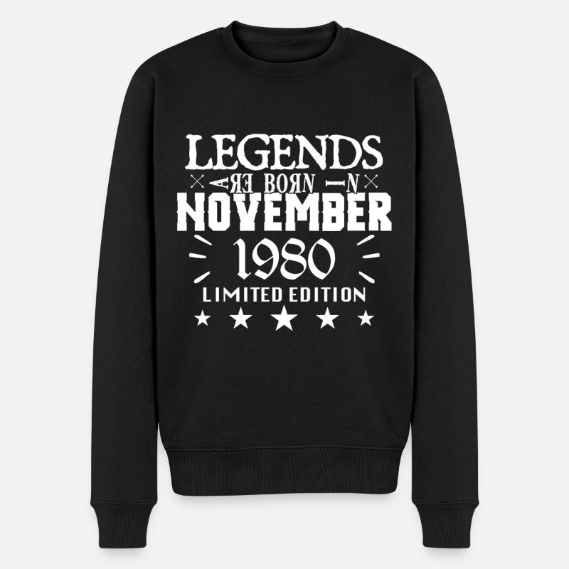 November 1980 | Geburtstag 1980 Legenden sind geboren - Männer Premium Bio Pullover - Schwarz