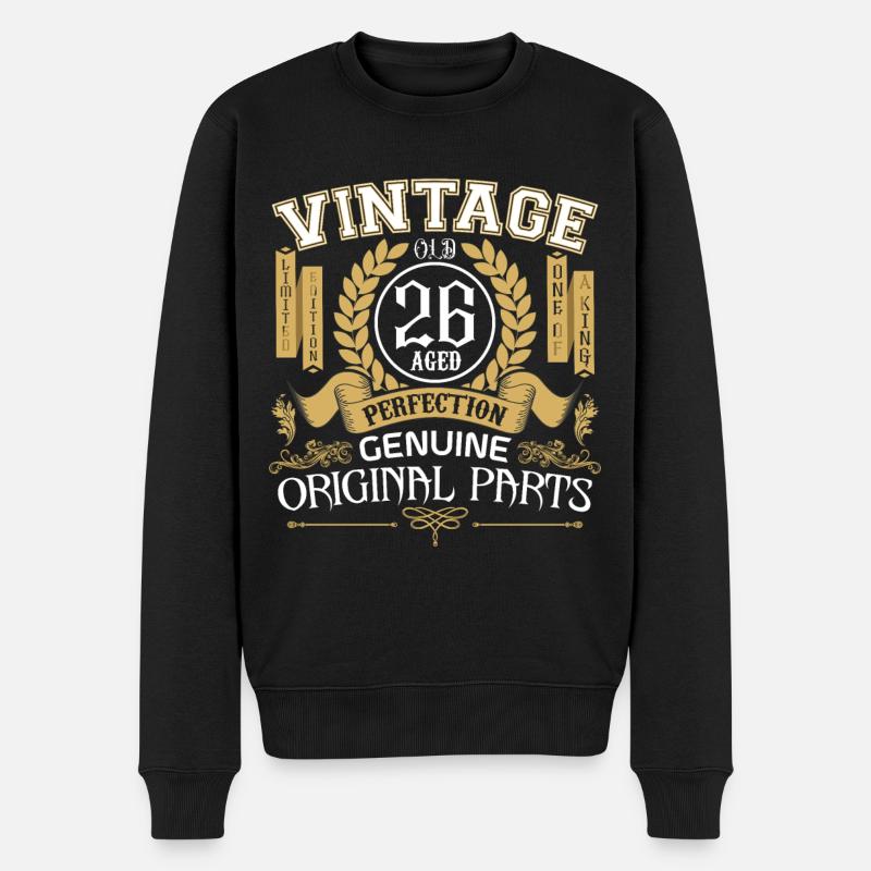 Vintage 26 ans - cadeau d'anniversaire 26 ans - Pull Premium bio Homme - noir