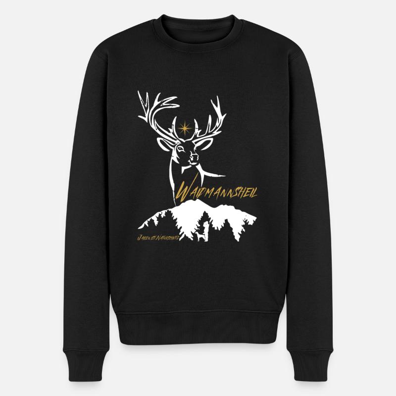 Jäger Geschenk Waidmannsheil-Jagen ist Naturschutz - Männer Premium Bio Pullover - Schwarz