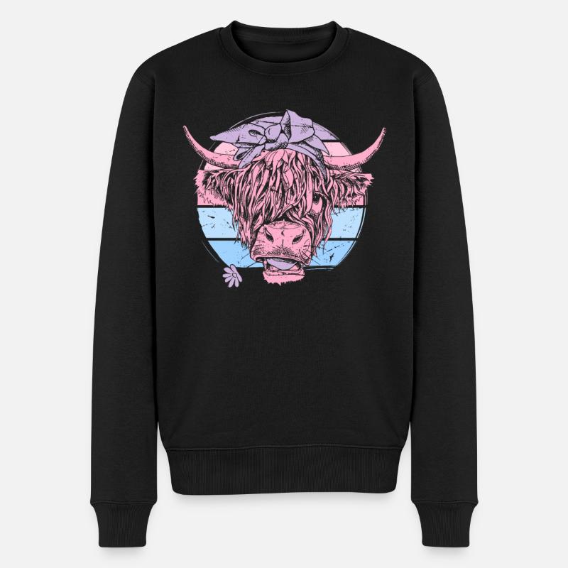 Highland écossais Highland Cattle Highland - Pull Premium bio Homme - noir