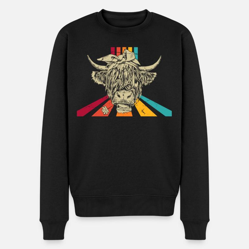 Highland écossais Highland Cattle Highland - Pull Premium bio Homme - noir