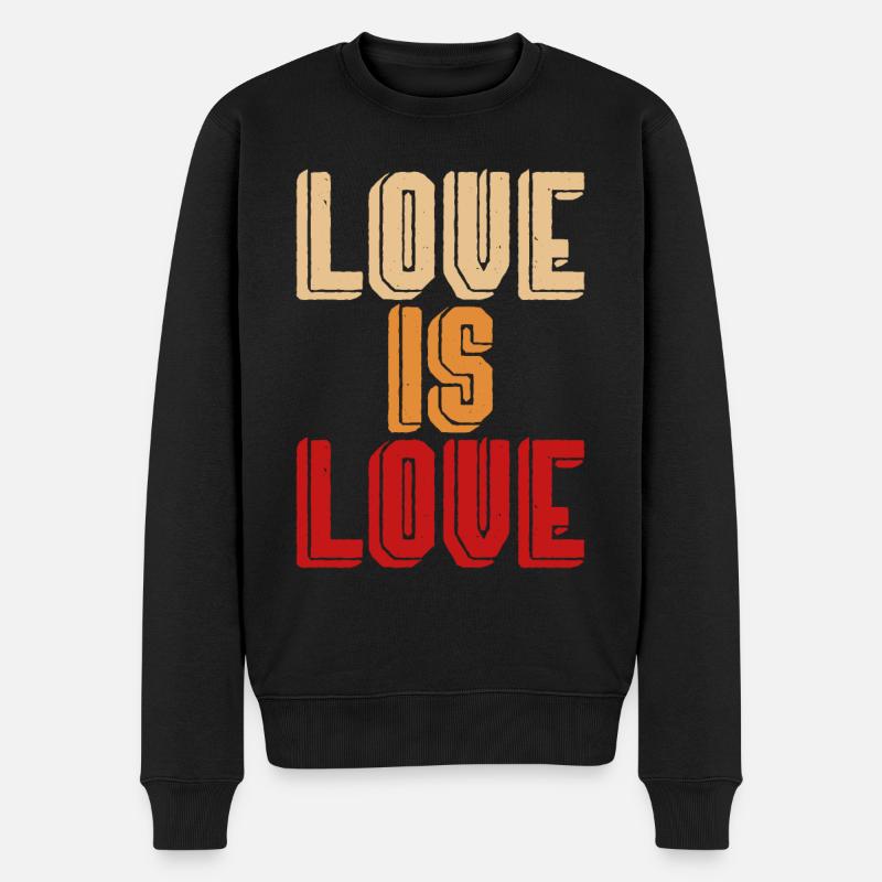 Liebe ist Liebe - Männer Premium Bio Pullover - Schwarz