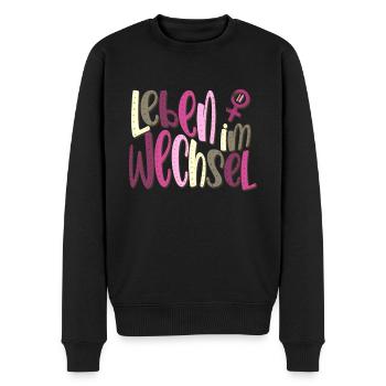 Leben im Wandel Wechseljahre - Männer Premium Bio Pullover - Schwarz - Vorne - Nico (187cm)